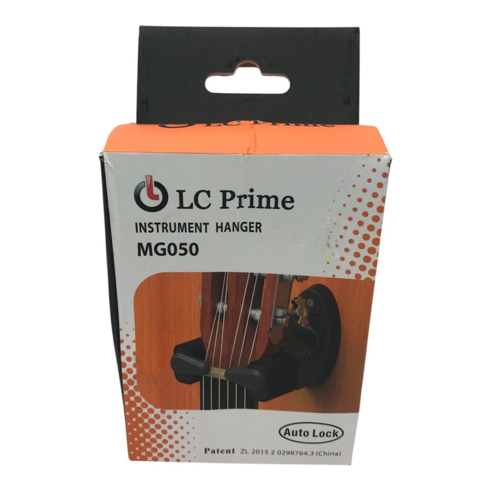 LC Prime MG050 Guitar Wall Mount Hanger Auto Lock Black Padded Hardware Open Box